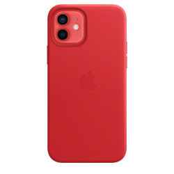 Funda MagSafe Cuero iPhone 12 Rojo