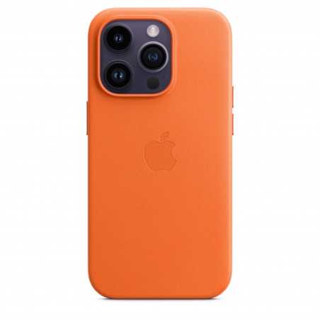 Funda Cuero iPhone 14 Pro Naranja