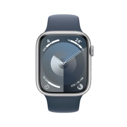 Watch 9 aluminio 45 Cell Plata Correa Azul S M