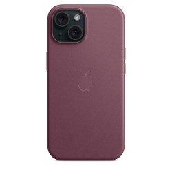 Funda tejido fino iPhone 15 Burdeos