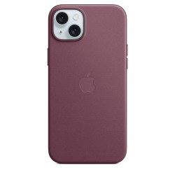 Funda tejido fino iPhone 15 Plus Burdeos