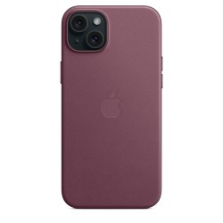 Funda tejido fino iPhone 15 Plus Burdeos