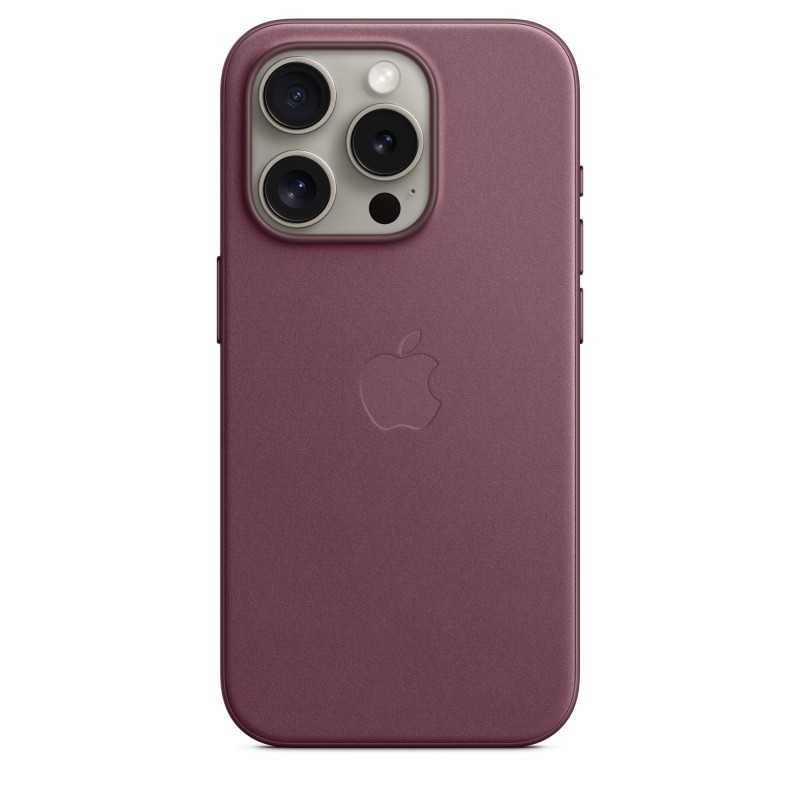 Funda tejido fino iPhone 15 Pro Burdeos