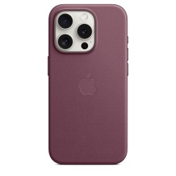 Funda tejido fino iPhone 15 Pro Burdeos